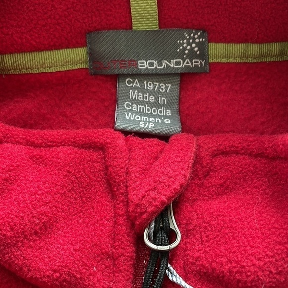 SzS Outer Boundary Overland Micro Fleece Full Zip Sweater vintage red/grey NWT - Picture 6 of 8